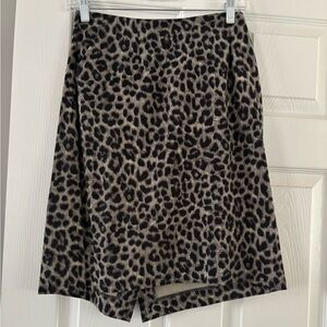 CAbi Leopard Print A-Line Skirt